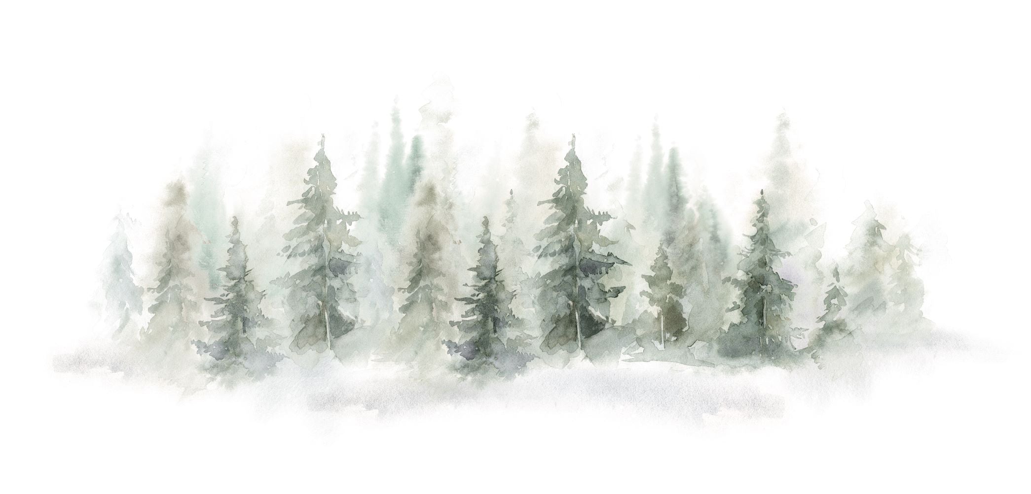 Watercolor Pines