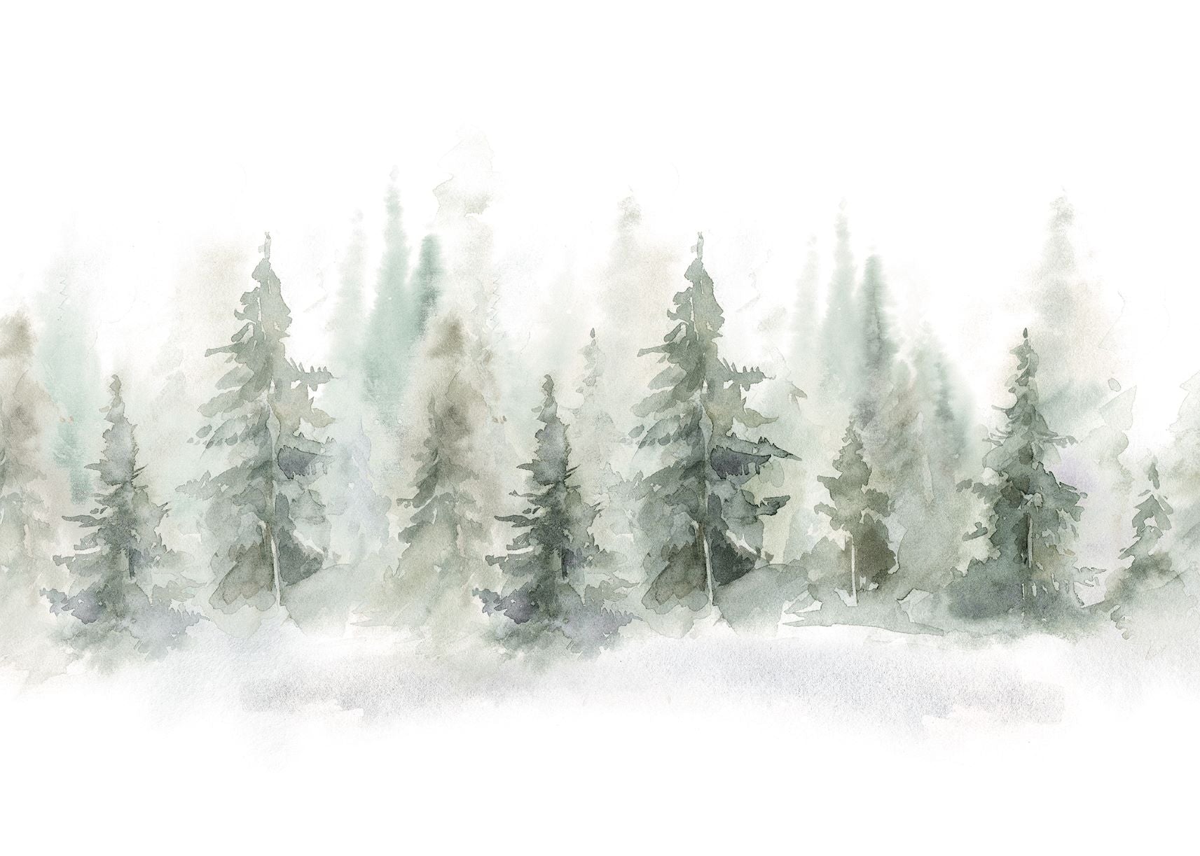 Watercolor Pines