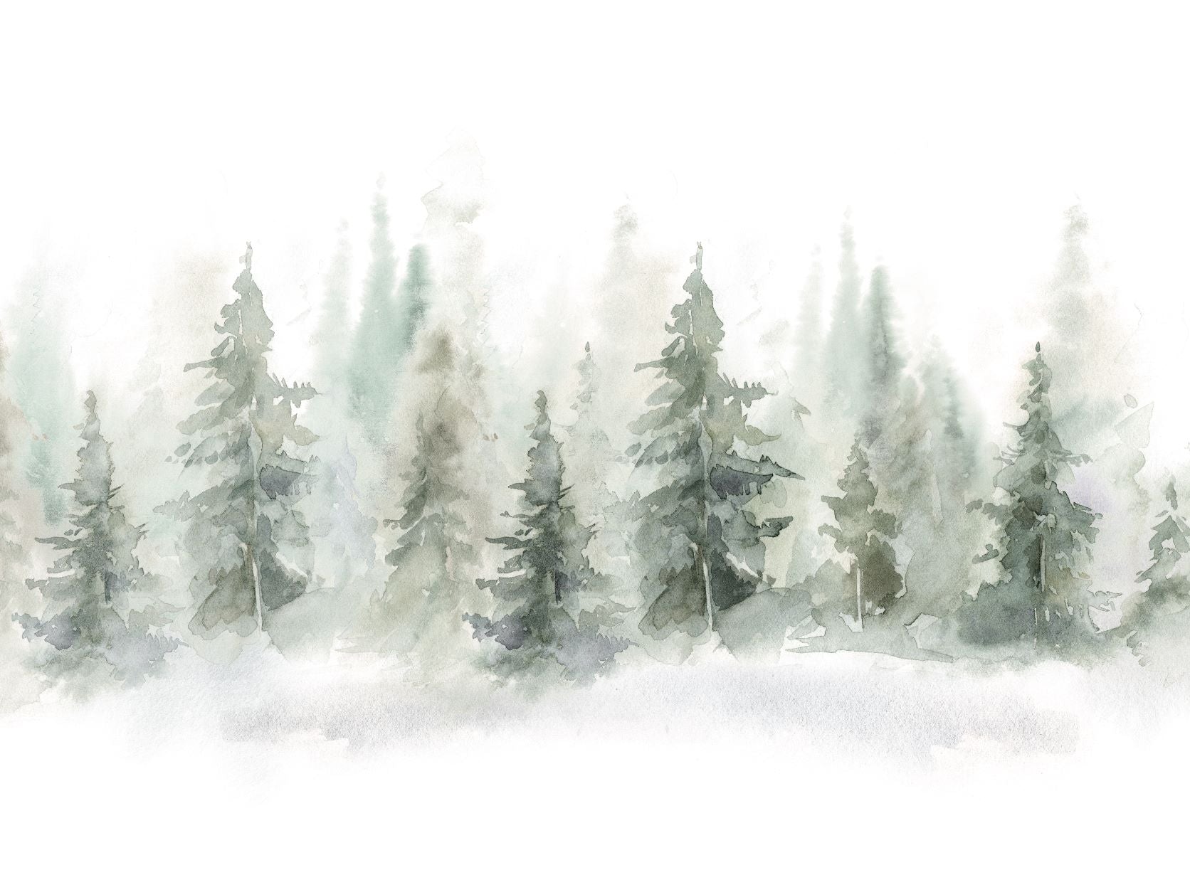 Watercolor Pines