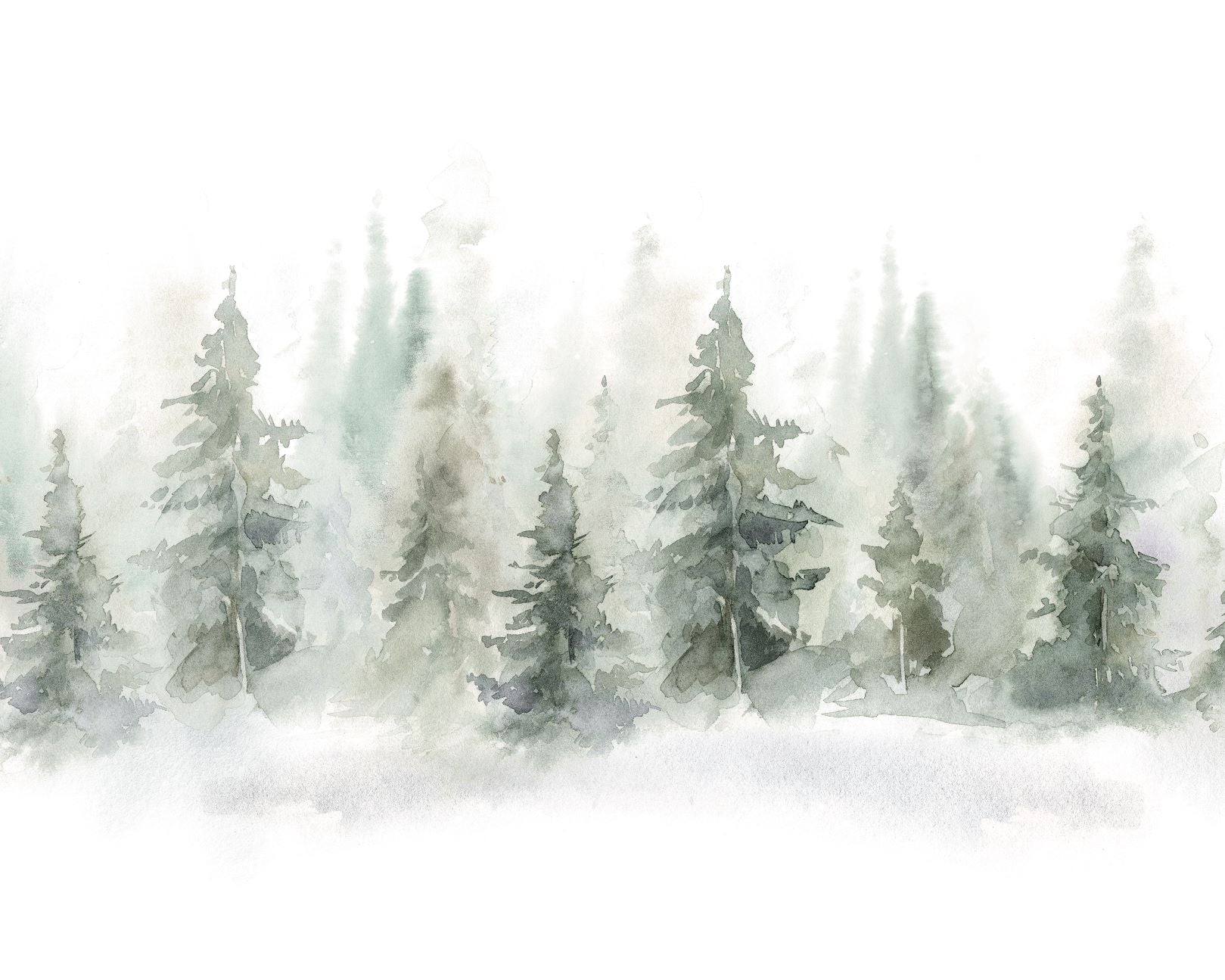 Watercolor Pines