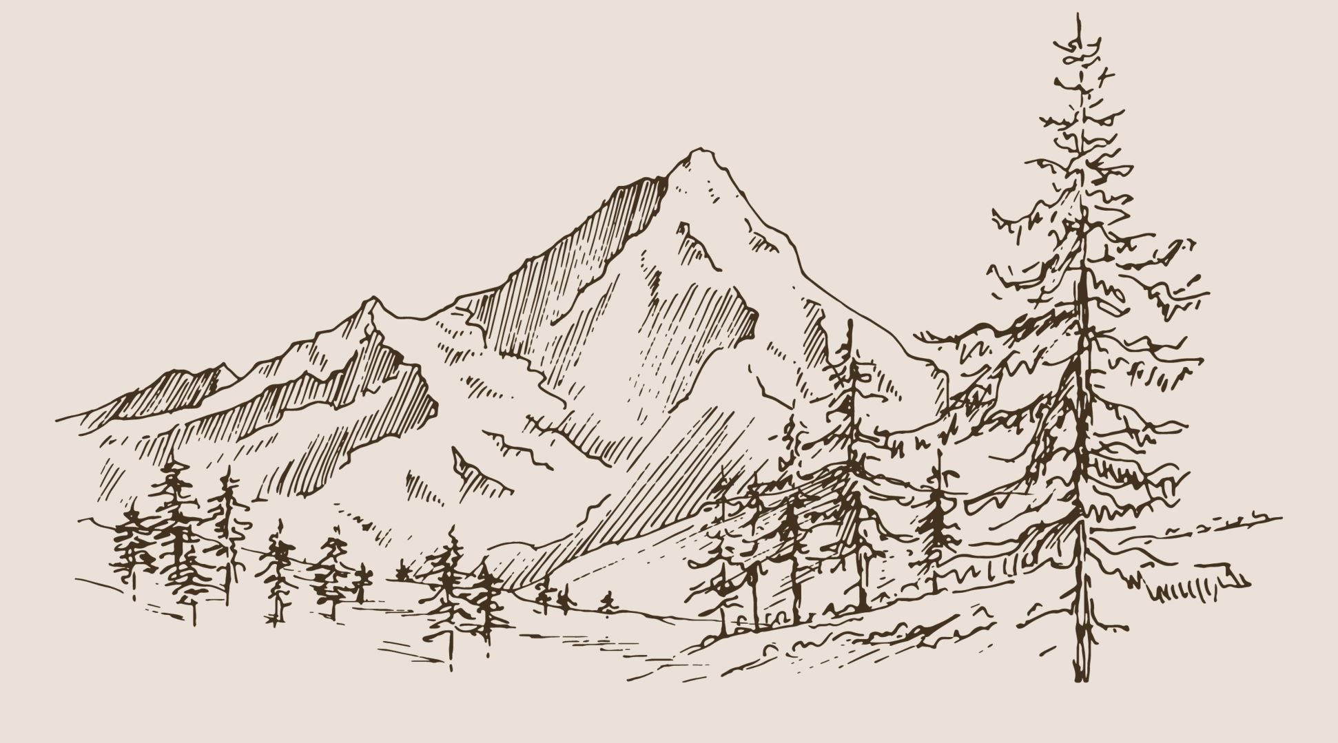 How to draw a Mountain Step by Step | Landscape Drawings - YouTube